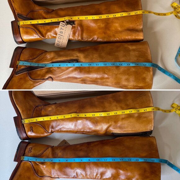 BED STU Tess Distressed Tan Leather Tall Riding Boots BedStu Size 8.5 - Picture 13 of 16